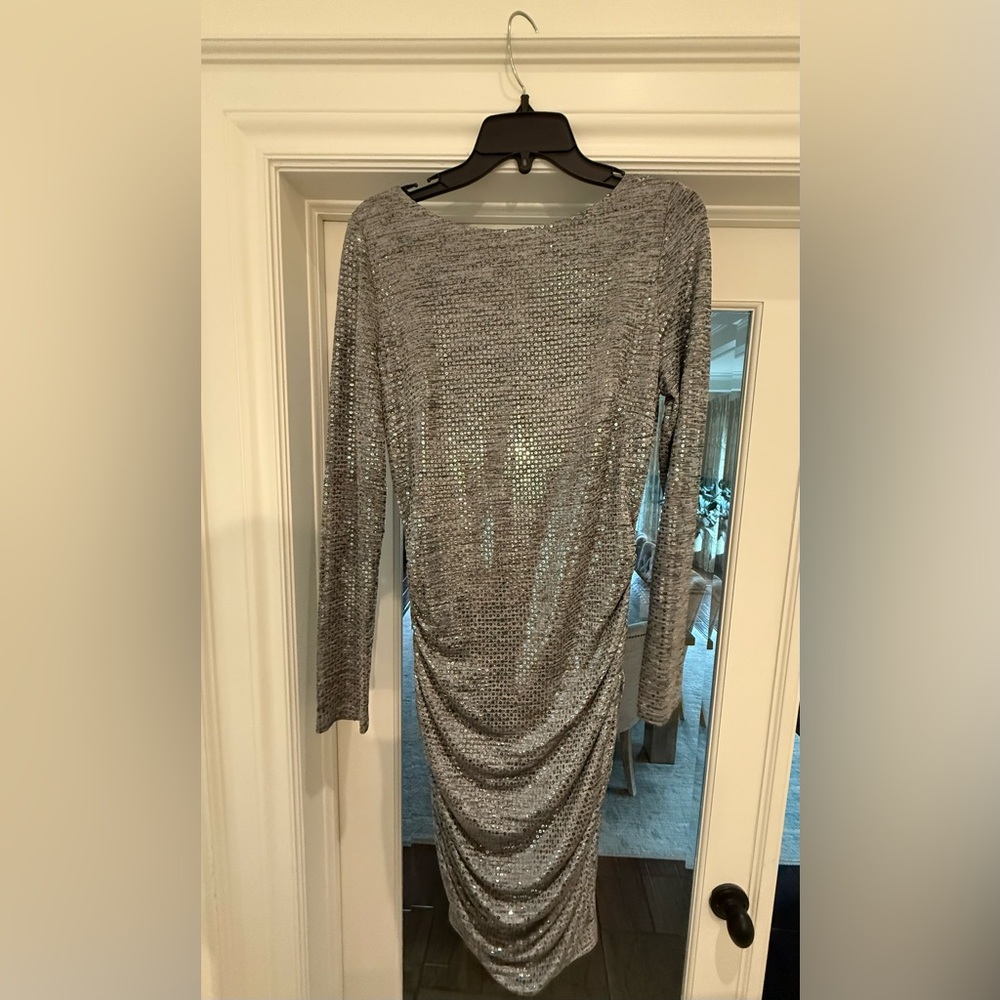 Elegant Silver Sequin Dress